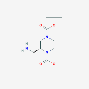 molecular formula C15H29N3O4 B8144948 Di-tert-butyl (R)-2-(aminomethyl)piperazine-1,4-dicarboxylate 
