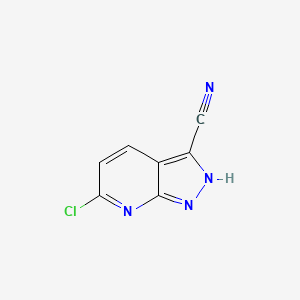 molecular formula C7H3ClN4 B8144954 6-chloro-1H-pyrazolo[3,4-b]pyridine-3-carbonitrile 