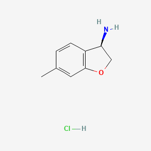 molecular formula C9H12ClNO B8144957 (R)-6-Methyl-2,3-dihydrobenzofuran-3-amine hydrochloride 