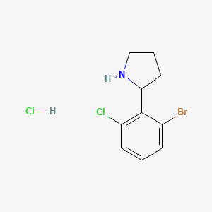molecular formula C10H12BrCl2N B8144996 2-(2-Bromo-6-chlorophenyl)pyrrolidine hydrochloride 