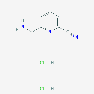 molecular formula C7H9Cl2N3 B8145015 6-(Aminomethyl)picolinonitrile dihydrochloride 
