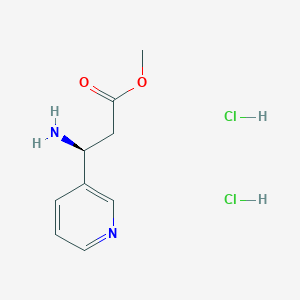 molecular formula C9H14Cl2N2O2 B8145019 (S)-methyl 3-amino-3-(pyridin-3-yl)propanoate dihydrochloride 
