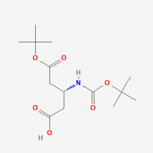 molecular formula C14H25NO6 B8145024 (R)-5-(tert-Butoxy)-3-((tert-butoxycarbonyl)amino)-5-oxopentanoic acid 
