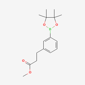 molecular formula C16H23BO4 B8145036 Methyl 3-(3-(4,4,5,5-tetramethyl-1,3,2-dioxaborolan-2-YL)phenyl)propanoate 