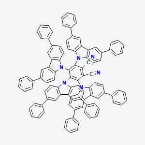 molecular formula C104H64N6 B8145039 3,4,5,6-Tetrakis(3,6-diphenyl-9H-carbazol-9-yl)phthalonitrile 