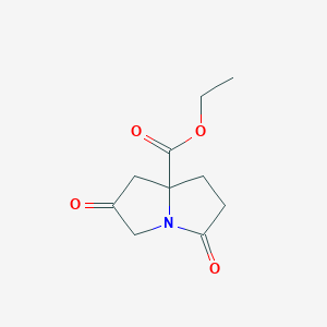 molecular formula C10H13NO4 B8145063 ethyl 2,5-dioxohexahydro-1H-pyrrolizine-7a-carboxylate 