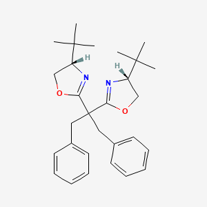 molecular formula C29H38N2O2 B8145088 (S)-4-(tert-Butyl)-2-(2-((R)-4-(tert-butyl)-4,5-dihydrooxazol-2-yl)-1,3-diphenylpropan-2-yl)-4,5-dihydrooxazole 
