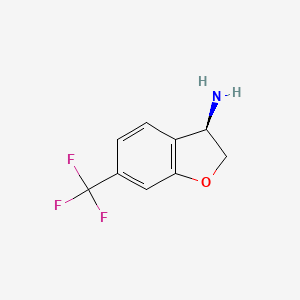 molecular formula C9H8F3NO B8145112 (R)-6-(trifluoromethyl)-2,3-dihydrobenzofuran-3-amine 