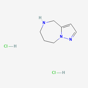 molecular formula C7H13Cl2N3 B8145129 5,6,7,8-tetrahydro-4H-pyrazolo[1,5-a][1,4]diazepine dihydrochloride 