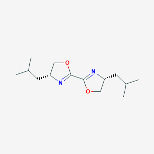 molecular formula C14H24N2O2 B8145140 (4R,4'R)-4,4'-Diisobutyl-4,4',5,5'-tetrahydro-2,2'-bioxazole 