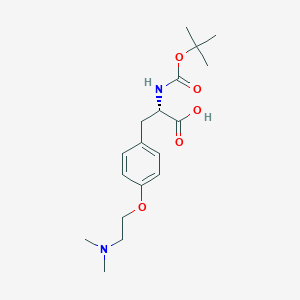molecular formula C18H28N2O5 B8145164 (S)-2-((tert-Butoxycarbonyl)amino)-3-(4-(2-(dimethylamino)ethoxy)phenyl)propanoic acid 