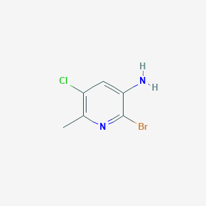 molecular formula C6H6BrClN2 B8145184 2-Bromo-5-chloro-6-methylpyridin-3-amine 