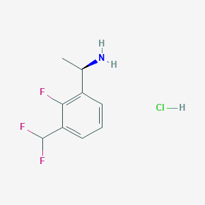 molecular formula C9H11ClF3N B8145188 (R)-1-(3-(Difluoromethyl)-2-fluorophenyl)ethan-1-amine hydrochloride 
