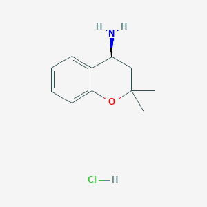 molecular formula C11H16ClNO B8145194 (S)-2,2-Dimethylchroman-4-amine hydrochloride 