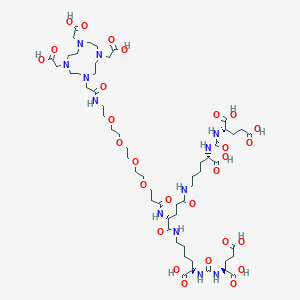 molecular formula C56H94N12O28 B8145225 (3S,7S,14R,23S,27S)-5,13,17,25-Tetraoxo-14-(2-oxo-1-(4,7,10-tris(carboxymethyl)-1,4,7,10-tetraazacyclododecan-1-yl)-6,9,12,15-tetraoxa-3-azaoctadecanamido)-4,6,12,18,24,26-hexaazanonacosane-1,3,7,23,27,29-hexacarboxylic acid 