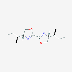 molecular formula C14H24N2O2 B8145249 (4R,4'R)-4,4'-Di((S)-sec-butyl)-4,4',5,5'-tetrahydro-2,2'-bioxazole 