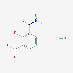 molecular formula C9H11ClF3N B8145281 (S)-1-(3-(Difluoromethyl)-2-fluorophenyl)ethan-1-amine hydrochloride 