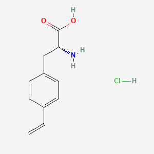 molecular formula C11H14ClNO2 B8145311 (R)-2-Amino-3-(4-vinylphenyl)propanoic acid hydrochloride 