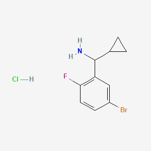 molecular formula C10H12BrClFN B8145324 (5-Bromo-2-fluorophenyl)(cyclopropyl)methanamine hydrochloride 