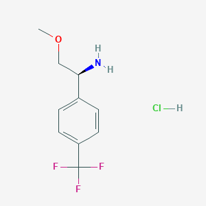 molecular formula C10H13ClF3NO B8145338 (S)-2-Methoxy-1-(4-(trifluoromethyl)phenyl)ethan-1-amine hydrochloride 