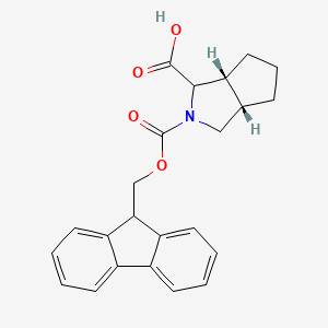 molecular formula C23H23NO4 B8145351 (1S,3aR,6aS)-2-(((9H-fluoren-9-yl)methoxy)carbonyl)octahydrocyclopenta[c]pyrrole-1-carboxylic acid 