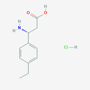 molecular formula C11H16ClNO2 B8145353 (R)-3-Amino-3-(4-ethylphenyl)propanoic acid hydrochloride 
