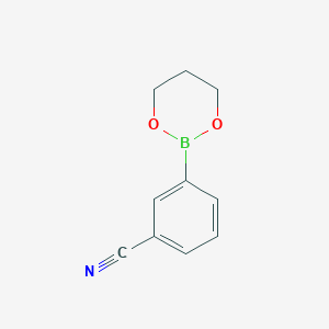 molecular formula C10H10BNO2 B8145363 3-(1,3,2-Dioxaborinan-2-yl)benzonitrile 