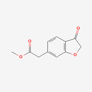 molecular formula C11H10O4 B8145392 Methyl 2-(3-oxo-2,3-dihydrobenzofuran-6-yl)acetate 