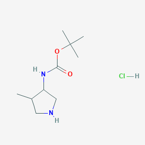 molecular formula C10H21ClN2O2 B8145403 tert-Butyl (4-methylpyrrolidin-3-yl)carbamate hydrochloride 