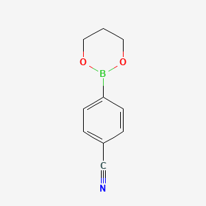 molecular formula C10H10BNO2 B8145422 4-(1,3,2-Dioxaborinan-2-yl)benzonitrile 