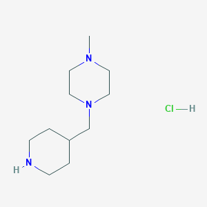 molecular formula C11H24ClN3 B8145442 1-Methyl-4-(piperidin-4-ylmethyl)piperazine hydrochloride 