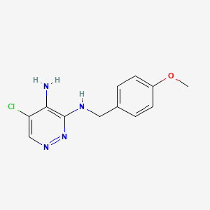 molecular formula C12H13ClN4O B8145452 5-Chloro-n3-(4-methoxybenzyl)pyridazine-3,4-diamine 