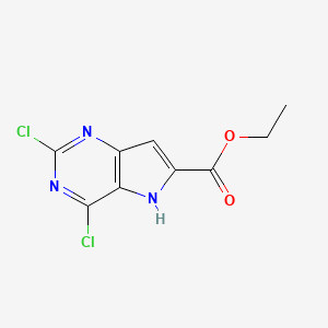 molecular formula C9H7Cl2N3O2 B8145518 Ethyl 2,4-dichloro-5H-pyrrolo[3,2-d]pyrimidine-6-carboxylate 
