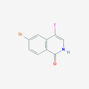 molecular formula C9H5BrINO B8145574 6-Bromo-4-iodo-1,2-dihydroisoquinolin-1-one 