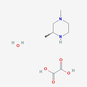 molecular formula C8H18N2O5 B8145595 (3R)-1,3-Dimethylpiperazine oxalate hydrate 