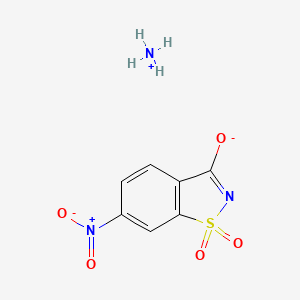 molecular formula C7H7N3O5S B8145602 Ammonium 6-nitro-1,1,3-trioxo-2,3-dihydro-1lambda6,2-benzothiazol-2-ide 