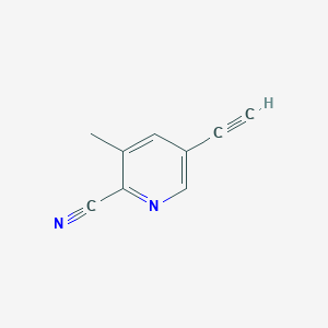 molecular formula C9H6N2 B8145679 5-Ethynyl-3-methylpyridine-2-carbonitrile 