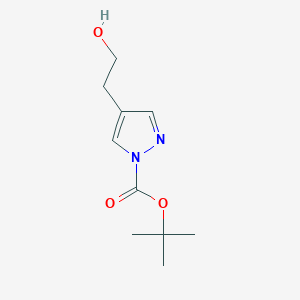 molecular formula C10H16N2O3 B8145686 Tert-butyl 4-(2-hydroxy-ethyl)-pyrazole-1-carboxylate 