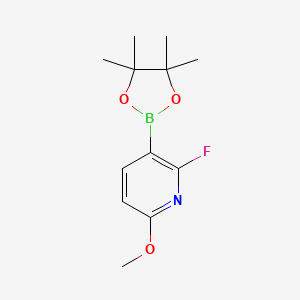 molecular formula C12H17BFNO3 B8145746 2-Fluoro-6-methoxy-3-(tetramethyl-1,3,2-dioxaborolan-2-yl)pyridine 