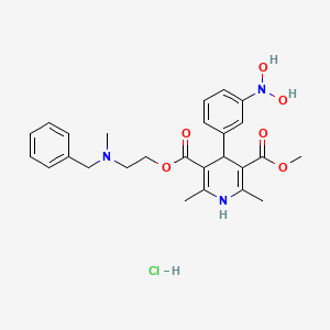 molecular formula C26H32ClN3O6 B8145768 5-O-[2-[benzyl(methyl)amino]ethyl] 3-O-methyl 4-[3-(dihydroxyamino)phenyl]-2,6-dimethyl-1,4-dihydropyridine-3,5-dicarboxylate;hydrochloride 