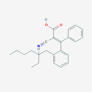 molecular formula C24H27NO2 B8145780 (E)-2-cyano-3-[2-(2-ethylhexyl)phenyl]-3-phenylprop-2-enoic acid 