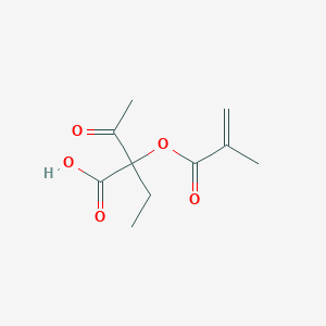 molecular formula C10H14O5 B8145783 2-Ethyl-2-(2-methylprop-2-enoyloxy)-3-oxobutanoic acid 