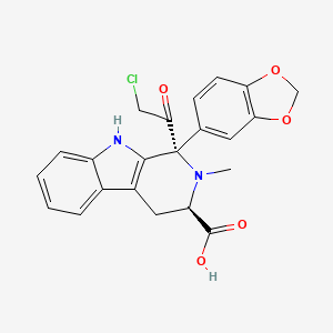 molecular formula C22H19ClN2O5 B8145899 (1R,3R)-1-(1,3-benzodioxol-5-yl)-1-(2-chloroacetyl)-2-methyl-4,9-dihydro-3H-pyrido[3,4-b]indole-3-carboxylic acid 