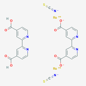 molecular formula C26H14N6O8Ru2S2 B8145945 2-(4-Carboxylatopyridin-2-yl)pyridine-4-carboxylate;2-(4-carboxypyridin-2-yl)pyridine-4-carboxylic acid;ruthenium(2+);diisothiocyanate 