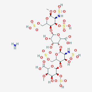 azane;(3R,4R,5S,6R)-3-[(2S,3S,4R,5R)-5-[(2R,3S,4S,5R)-6-carboxy-4-hydroxy-5-methoxy-3-sulfooxyoxan-2-yl]oxy-4-hydroxy-3-(sulfoamino)-6-(sulfooxymethyl)oxan-2-yl]oxy-4,5-dihydroxy-6-[(3S,4R,5S,6R)-6-methoxy-5-(sulfoamino)-4-sulfooxy-2-(sulfooxymethyl)oxan-3-yl]oxyoxane-2-carboxylic acid