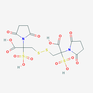 molecular formula C14H16N2O14S4 B8145973 3,3'-二硫代双（磺基琥珀酰亚胺丙酸酯） 