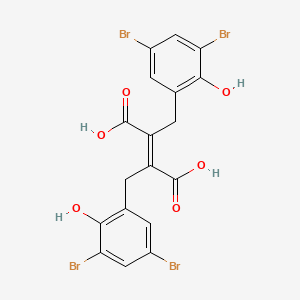 molecular formula C18H12Br4O6 B8145995 (E)-2,3-bis[(3,5-dibromo-2-hydroxyphenyl)methyl]but-2-enedioic acid 