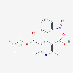 molecular formula C20H22N2O5 B8146003 2,6-Dimethyl-5-(3-methylbutan-2-yloxycarbonyl)-4-(2-nitrosophenyl)pyridine-3-carboxylic acid 