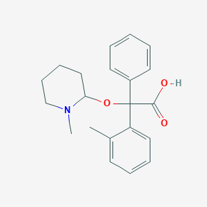 molecular formula C21H25NO3 B8146033 2-(2-Methylphenyl)-2-(1-methylpiperidin-2-yl)oxy-2-phenylacetic acid 