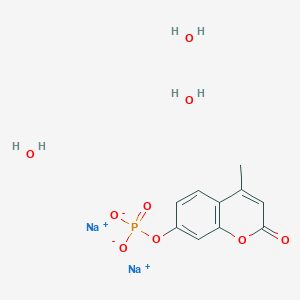 molecular formula C10H13Na2O9P B8146061 4-Methylumbelliferyl phosphate, disodium salt trihydrate 